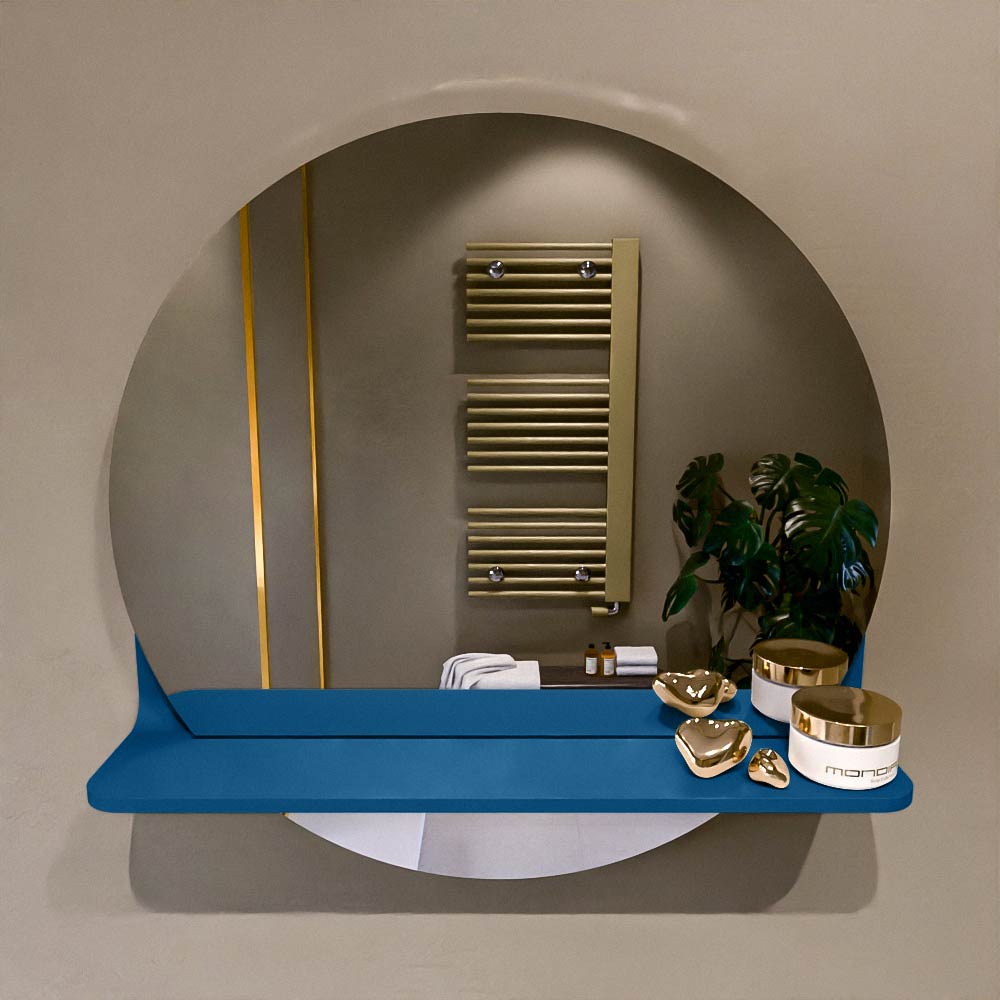 Mondiaz Spot spiegel rond Ø50cm met planchet linen