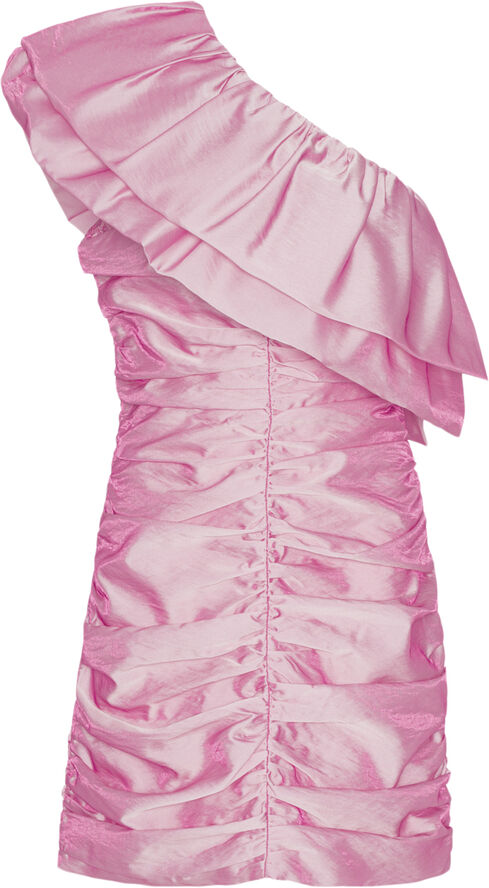 ROTATE Birger Christensen Sheer Stain Ruffle Dress Cameo pink