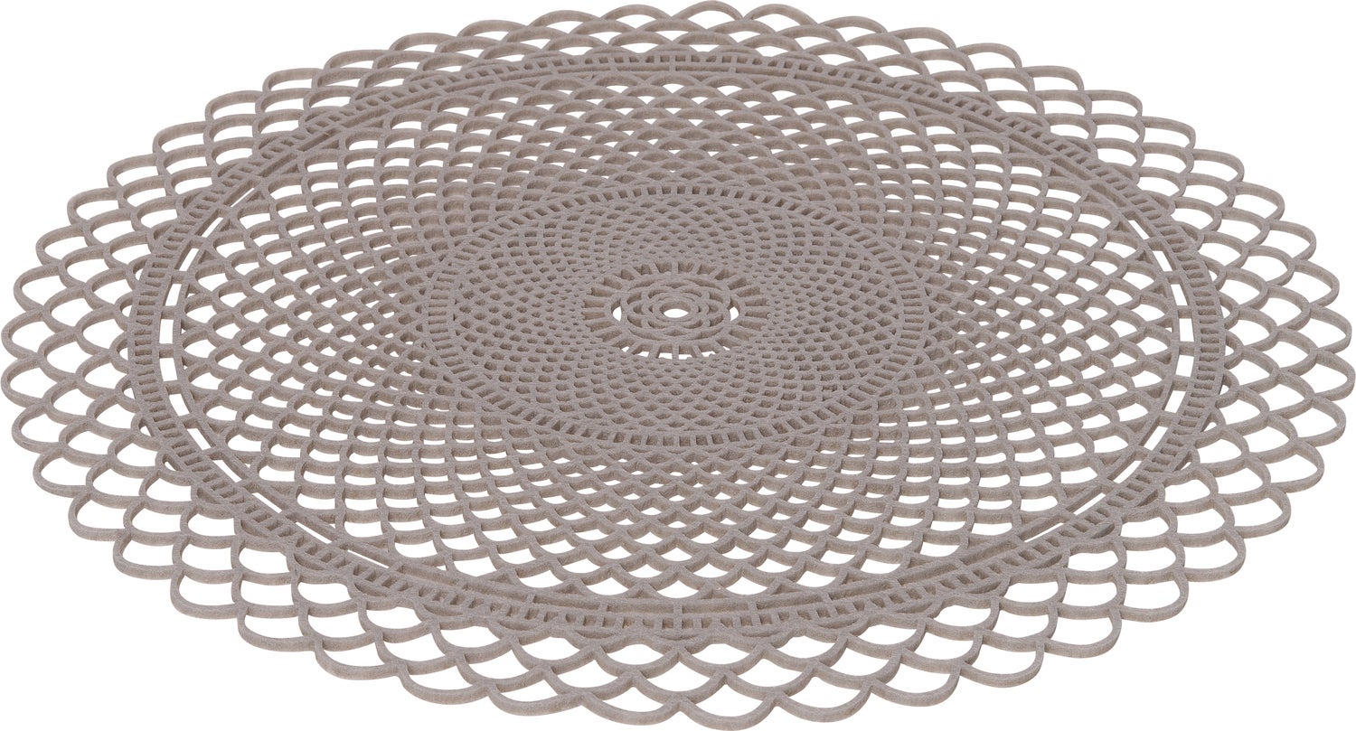 Intratuin kerstplacemat rond grijs D 32 cm