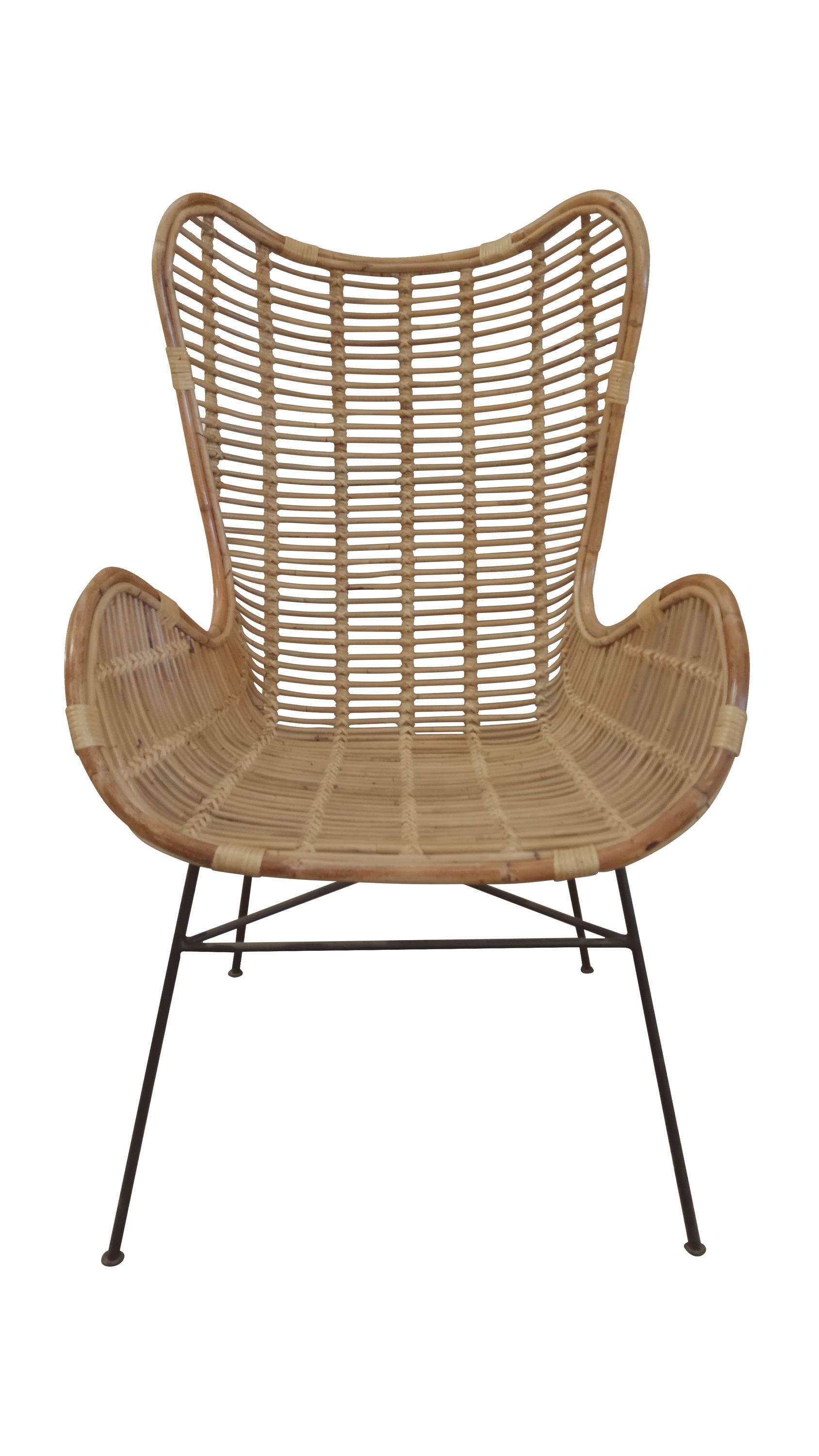 Sessel Rattan natur Relaxchair Relaxsessel Wohnzimmerstuhl Sessel Stuhl