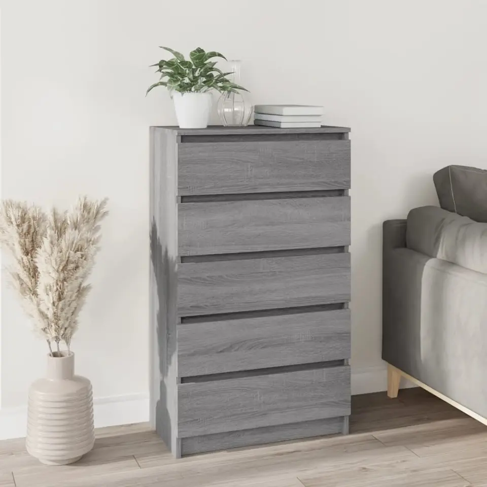 vidaXL - Ladekast - Grijs - Bewerkt hout