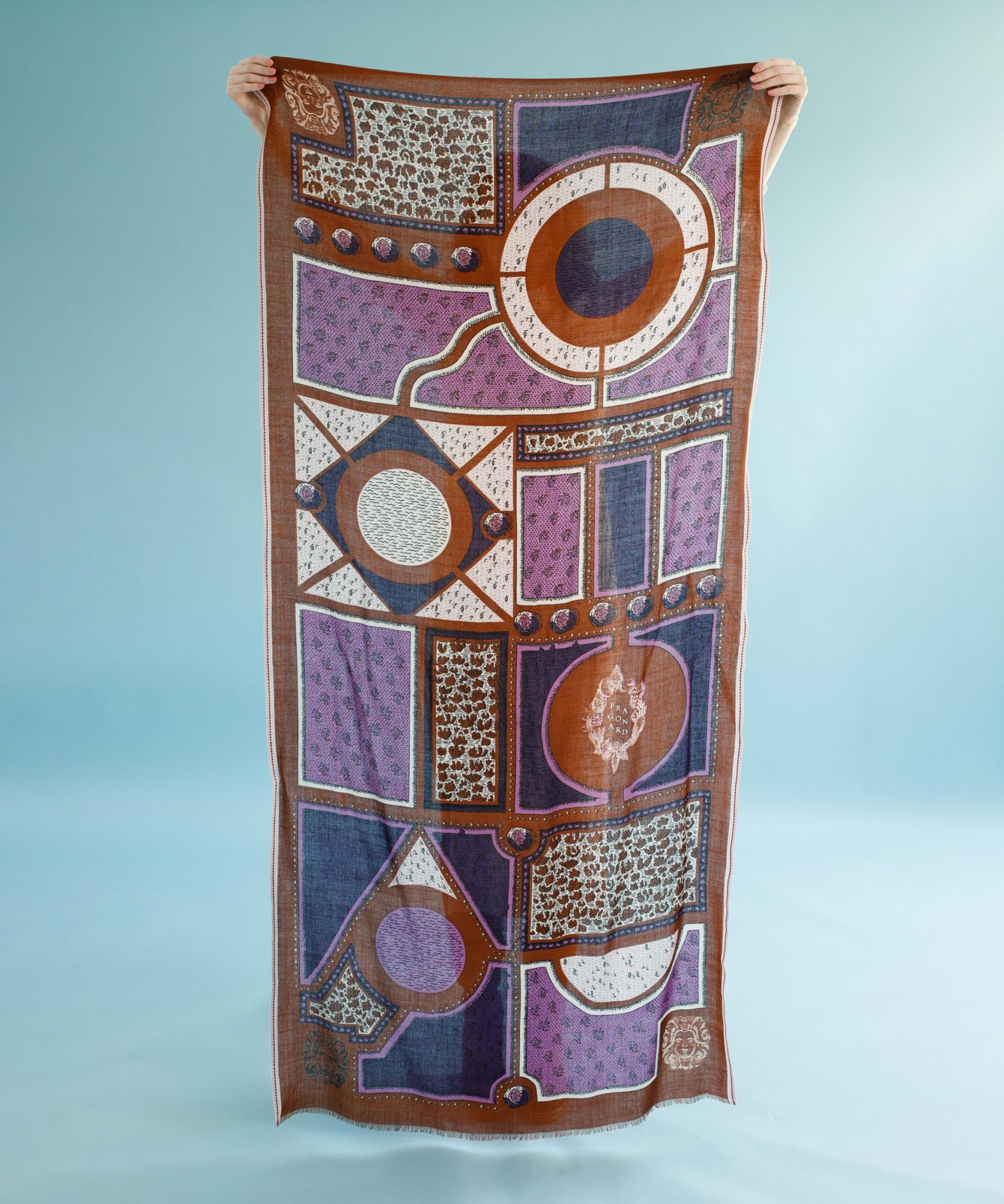 Châle Jardin à la française  80 x 180cm - Violet