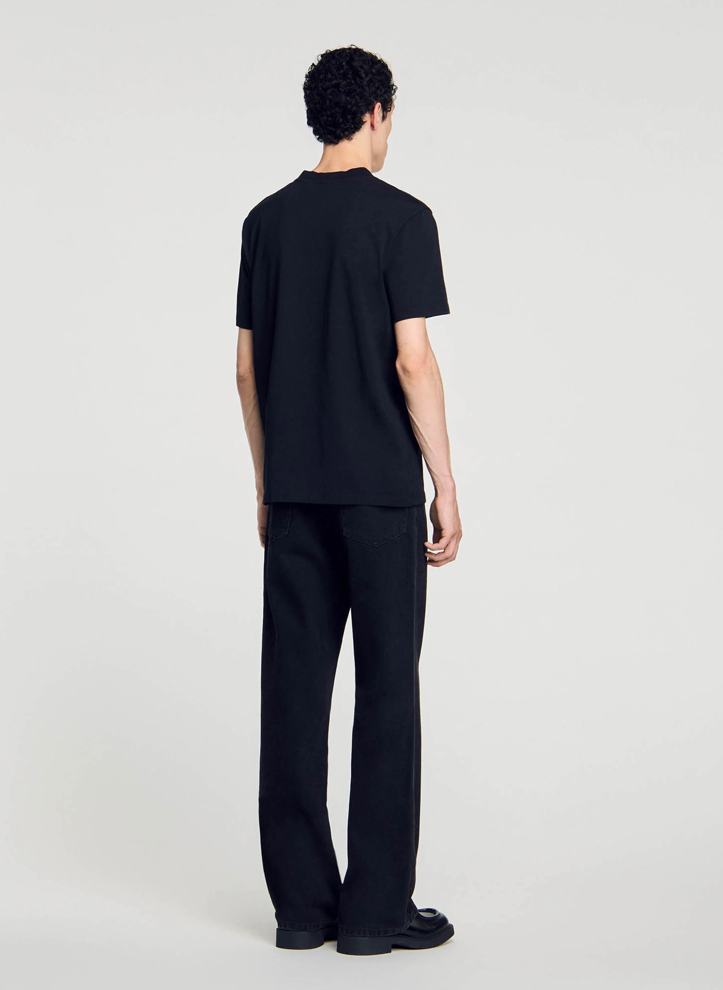 Tee-shirt col rond en coton | Noir