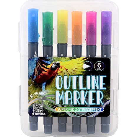 Parrot outline marker 6-pak