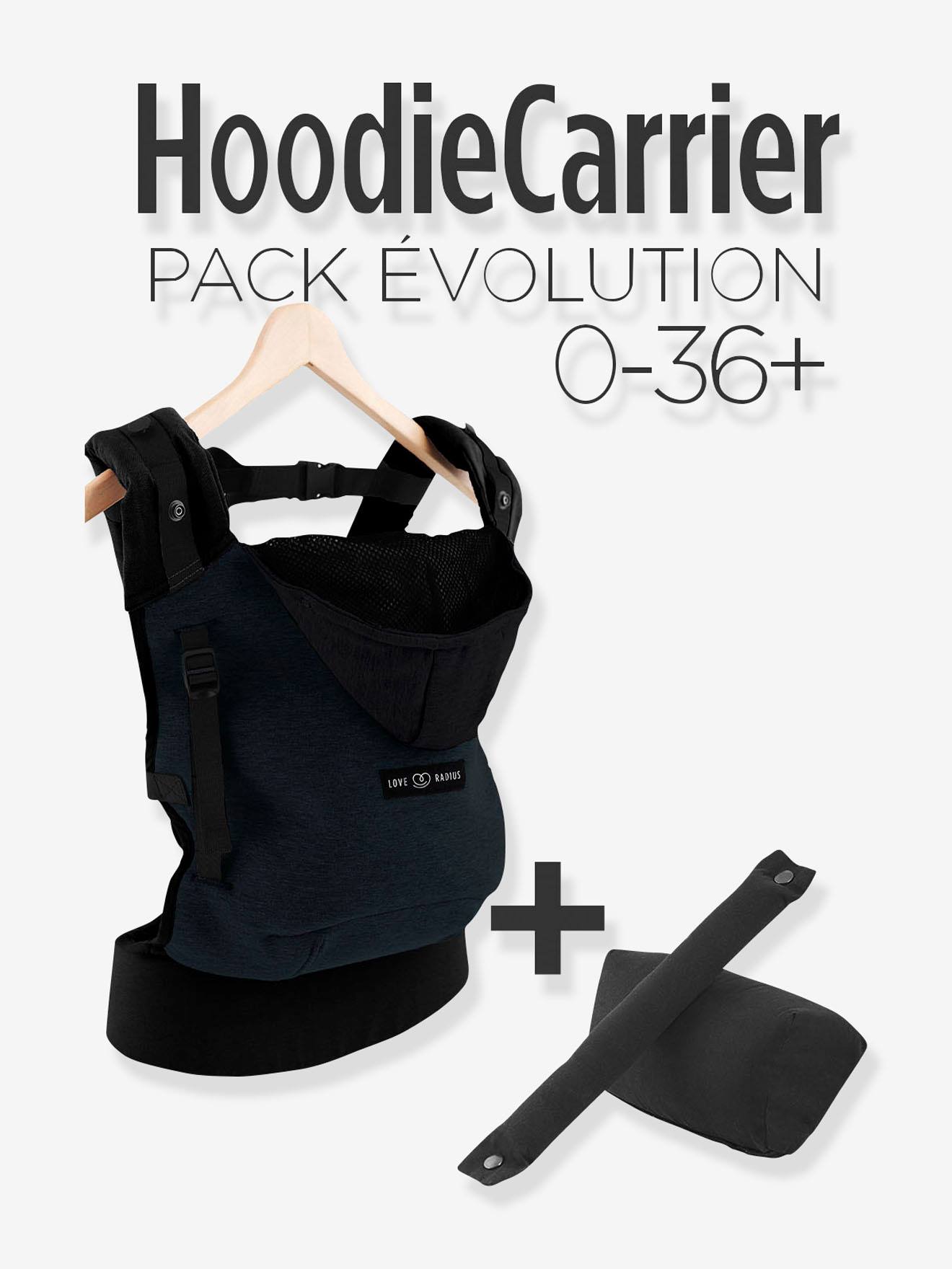 Mochila com capuz + Encosto de cabeça e assento elevatório LOVE RADIUS em cinza escuro liso