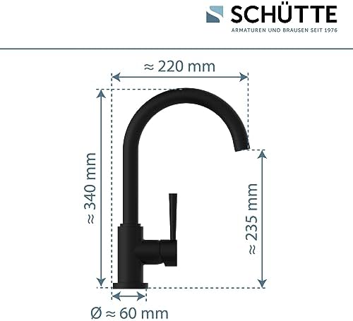 SCHÜTTE Cornwall 79161 Robinet de cuisine pivotant à 360 ° avec mitigeur monocommande Blanc : Bricolage