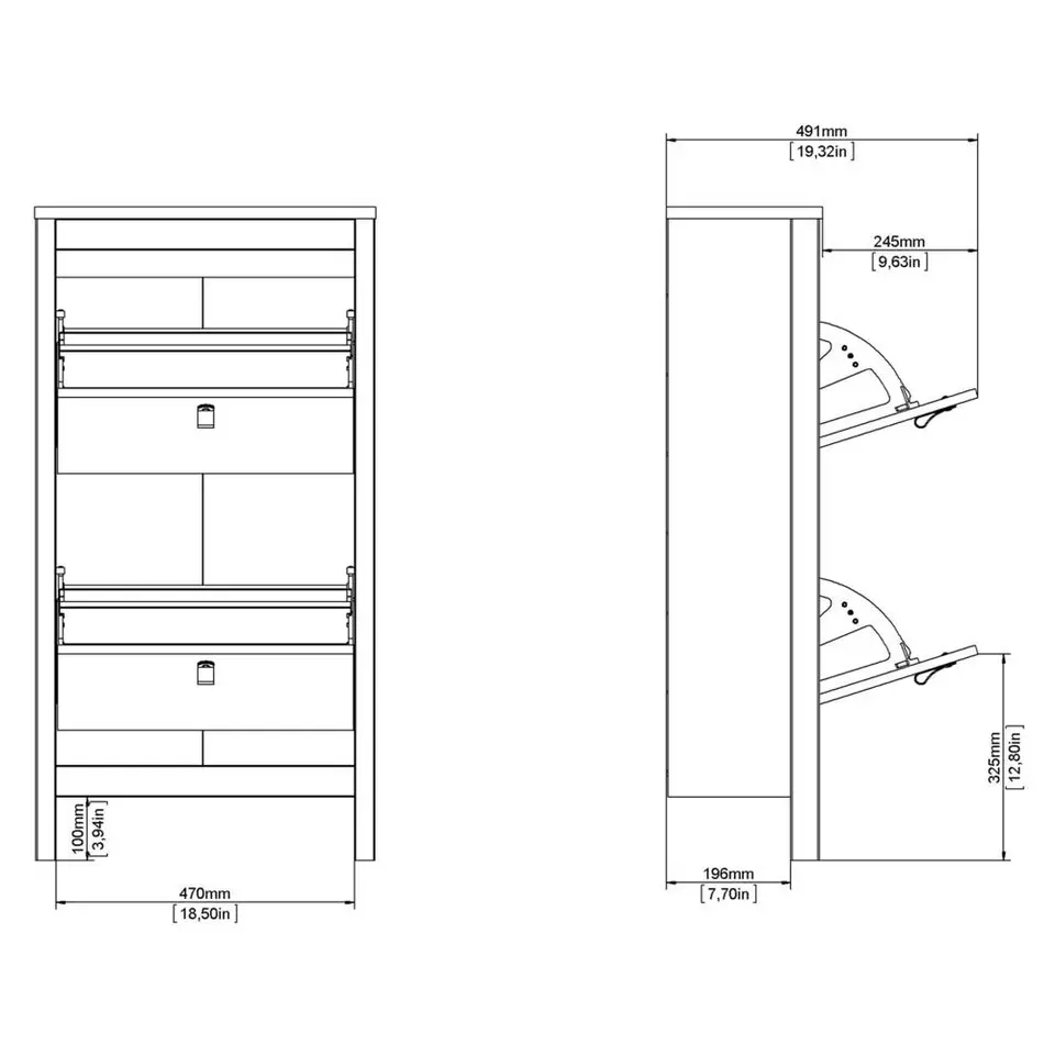 Schoenenkast Madeira - greige - 102,9x53,8x24,6 cm