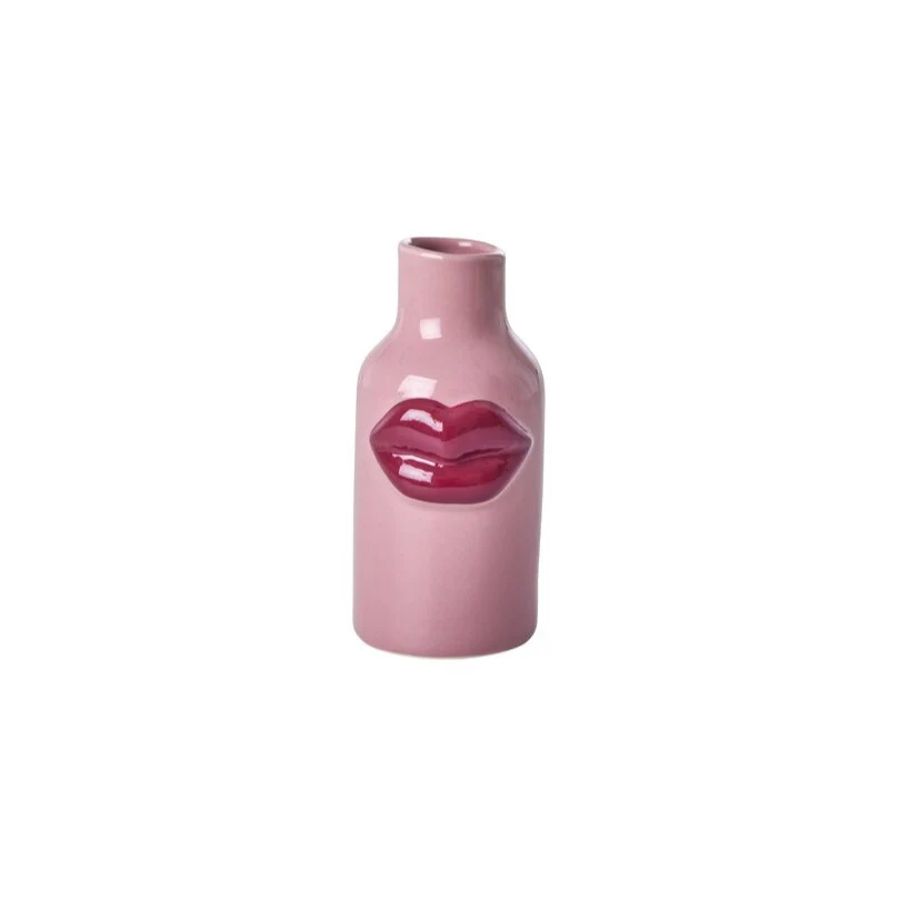 RICE  Keramik vase, Fuchsia Lips - H14 cm.