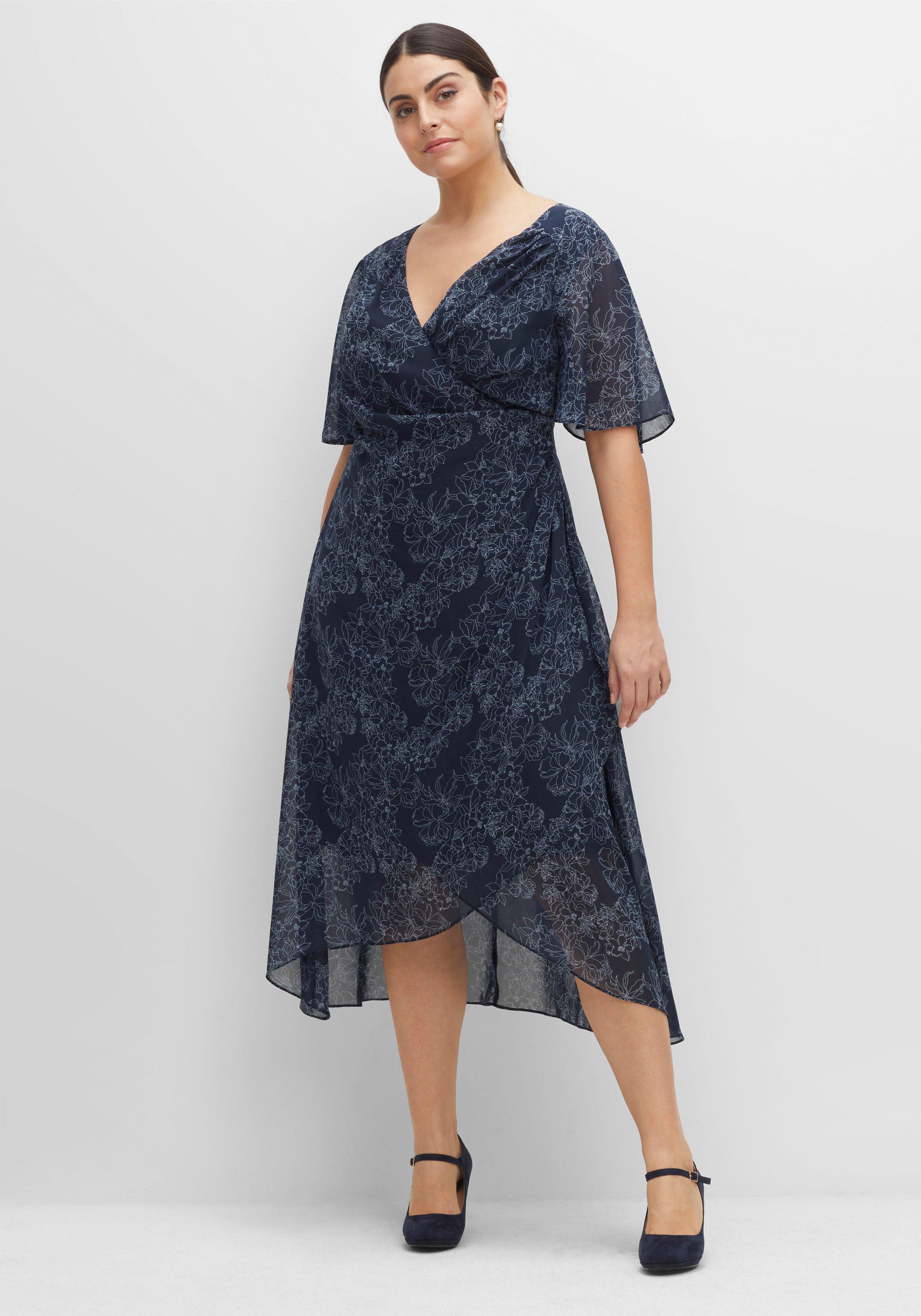 Chiffonkleid in Wickeloptik, mit Alloverprint