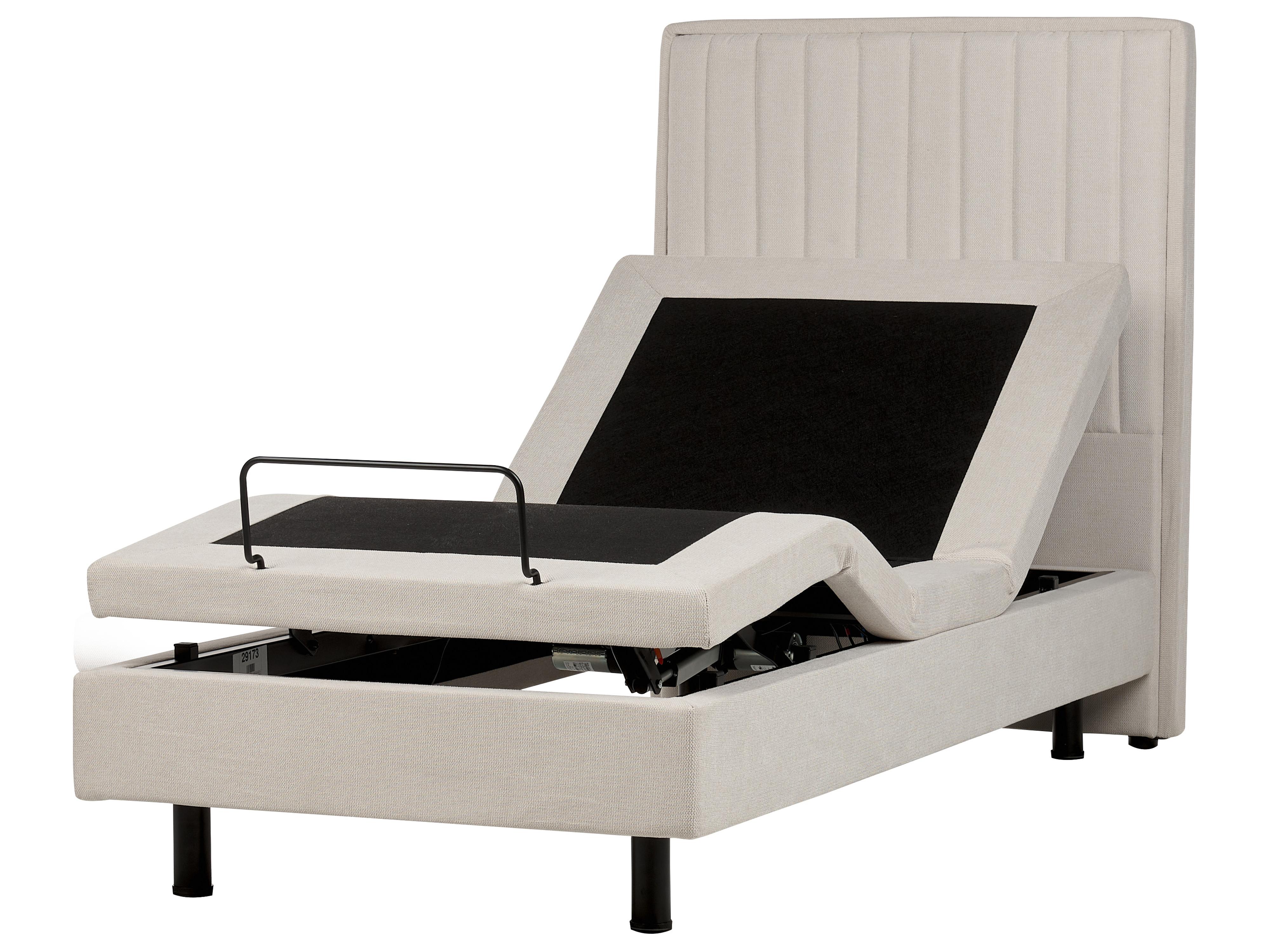Verstelbaar bed Stof CASTELLAN 90 x 200 cm Lichtbeige