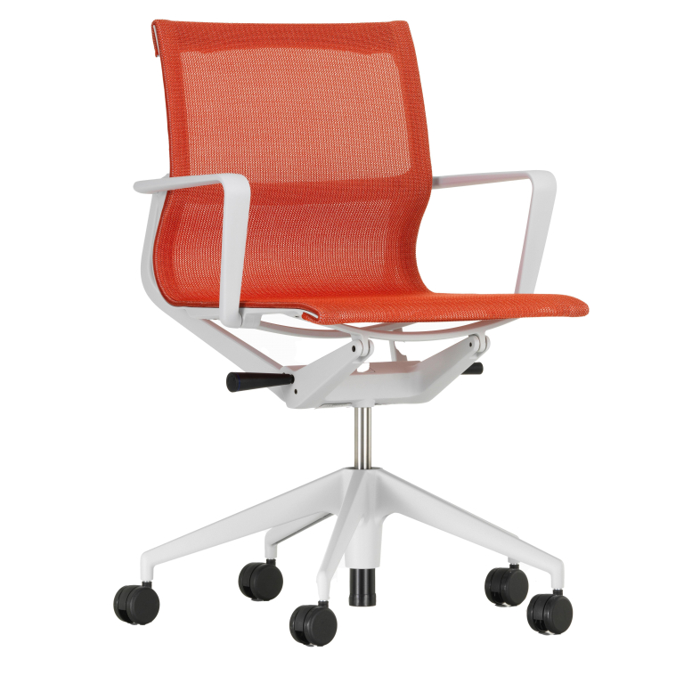 Vitra Physix bureaustoel soft grey onderstel trioknit brick