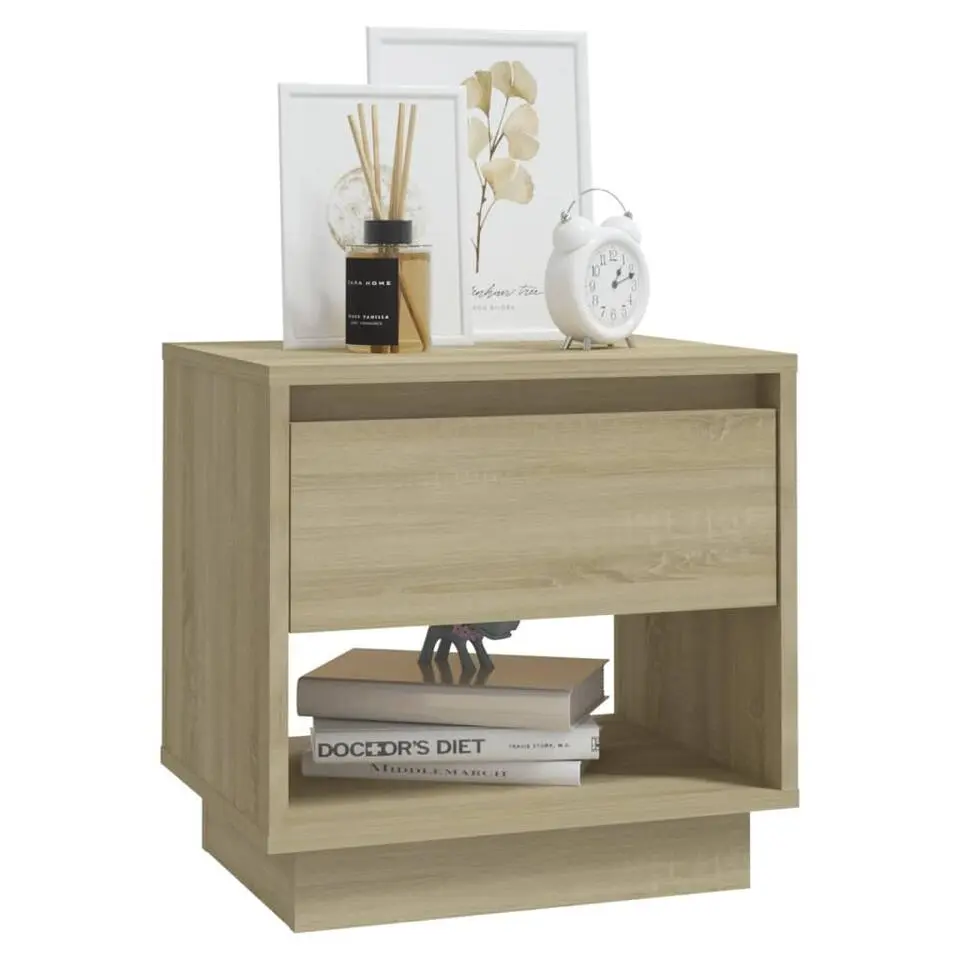 vidaXL - Nachtkastje - Beige - Bewerkt hout