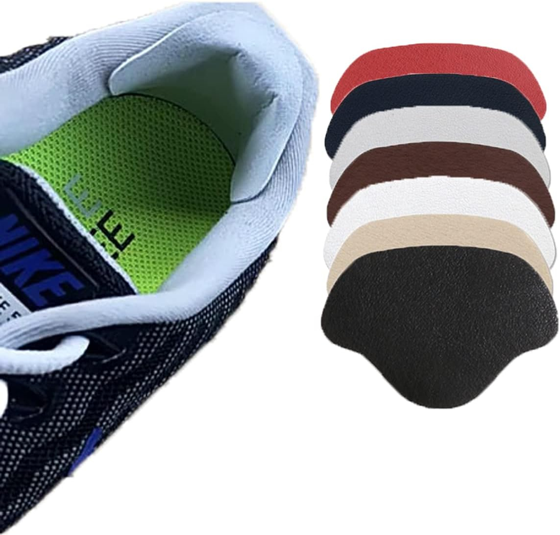 (2 Paar) Leder Fersen Pads Selbstklebende Anti-Rutsch Schuh Reparatur Einlagen - Weiss