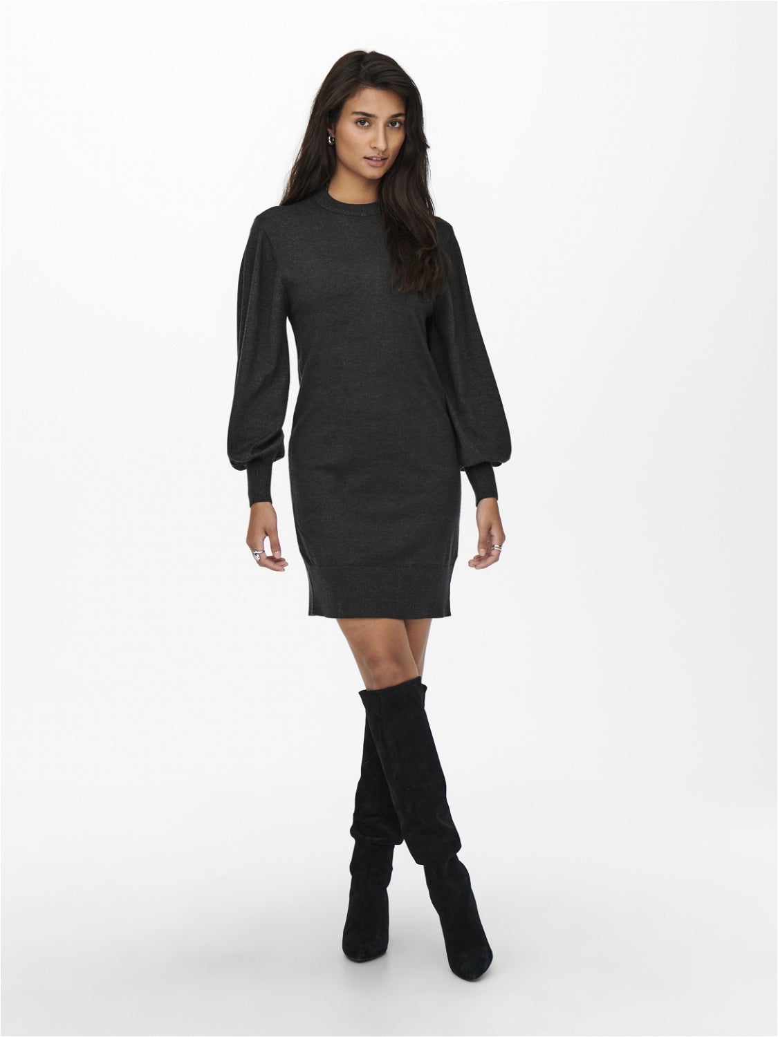 ONLLABELLE Langes Kleid Dark Grey Melange