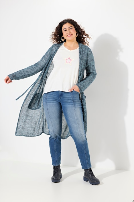 Boyfriend-Jeans, Ziernähte, weites Bein, 4-Pocket-Schnitt