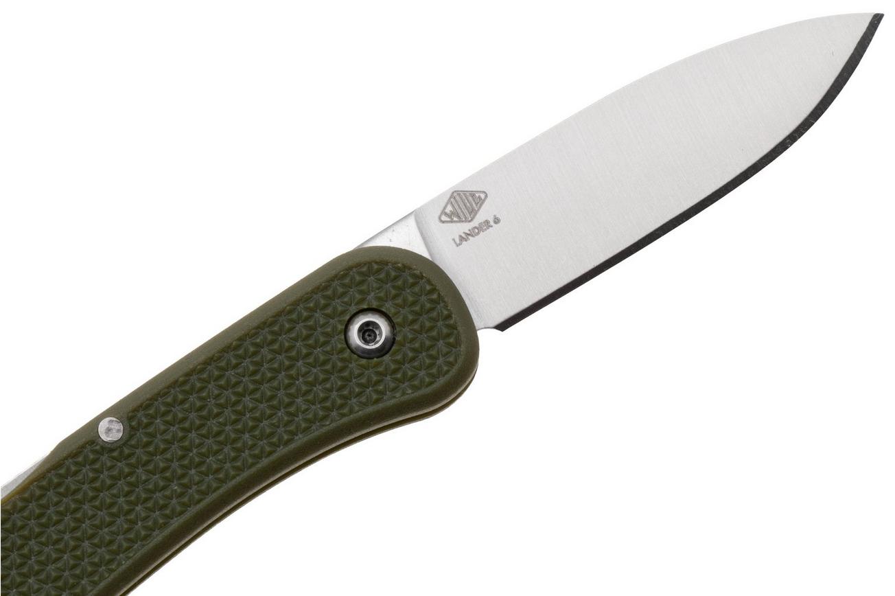 Knafs Lander 6 KNAFS-00426 Satin 4034SS, OD Green FRN, sleutelhangerzakmes