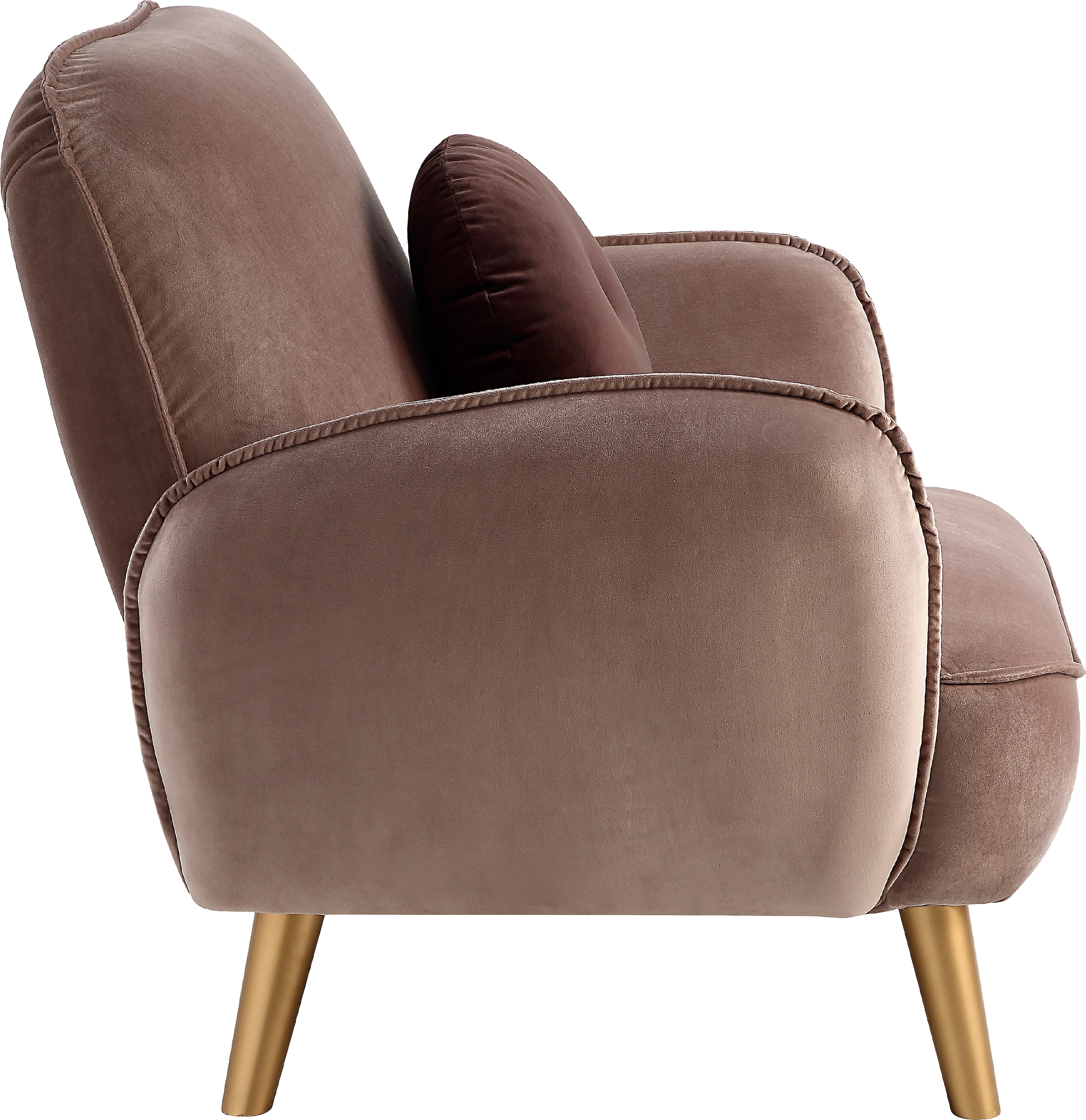 ATLANTIC home collection Sessel »Ben« mit Welleunterfederung, inkl. Dekokissen und goldene Massivholzfüsse