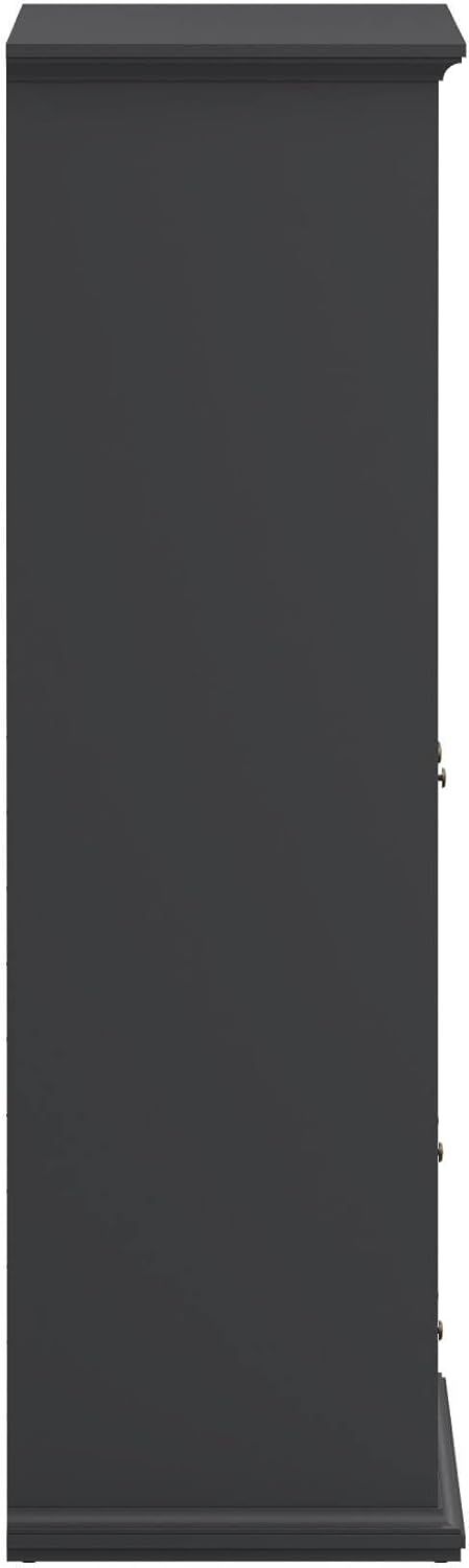 Dmora - Großer Kleiderschrank Pauline, Schlafzimmermöbel, Schrank, Garderobe, 181x61 h201 cm, Grau