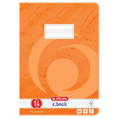Herlitz Notenhefte mit 8 Blatt, DIN A4, Lineatur 14, 10 Stück