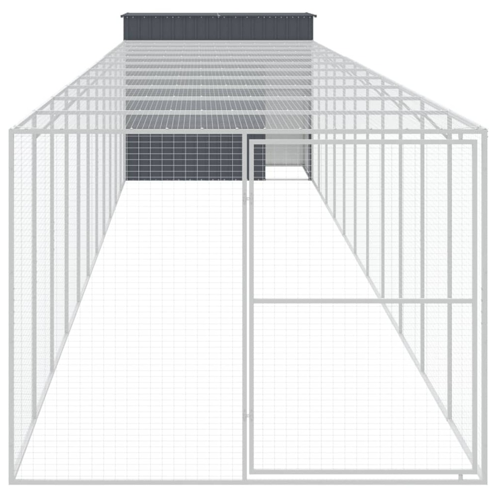 Niche pour chien avec cour anthracite 214x1273x181 cm