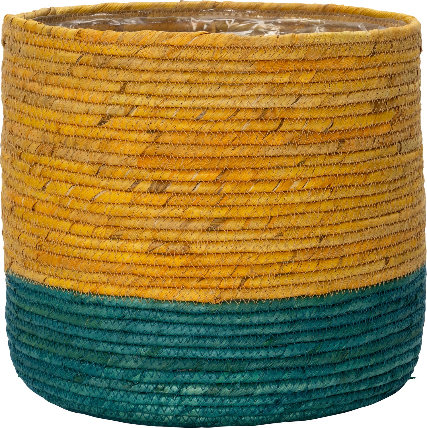Intratuin plantenmand Keoni geel / blauw D 23 H 22 cm