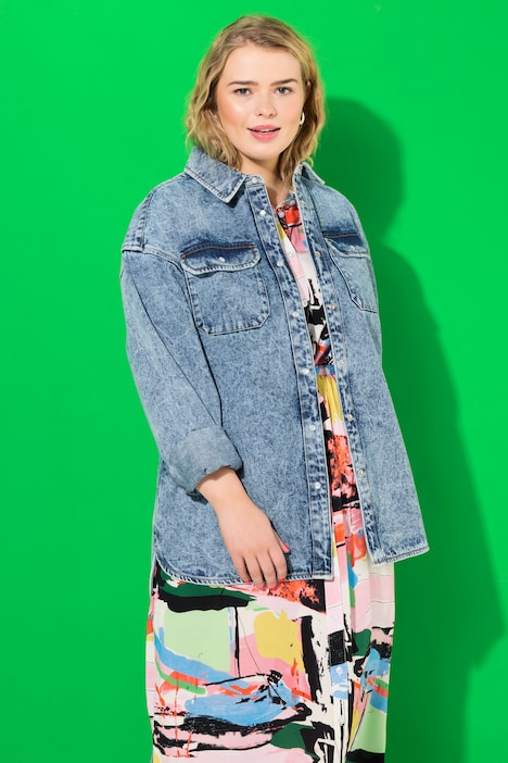 Jeanshemd, oversized, Vintage Look, Langarm