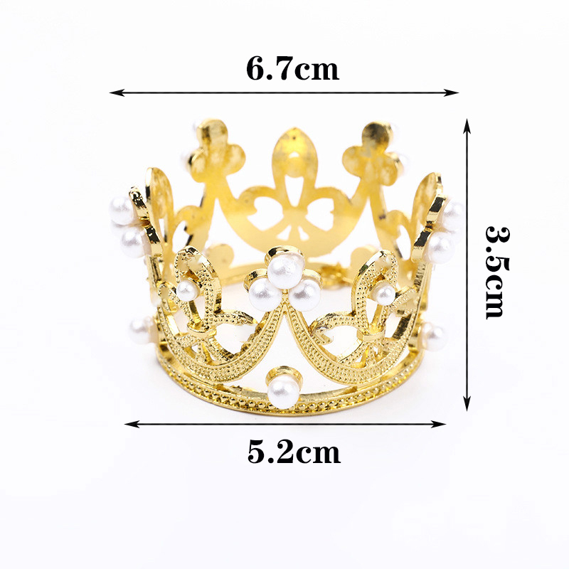 (Ø52mm) Kuchenstecker Krone Metall Tortenstecker Topper Dekoration für Torten / Kuchen - Gold