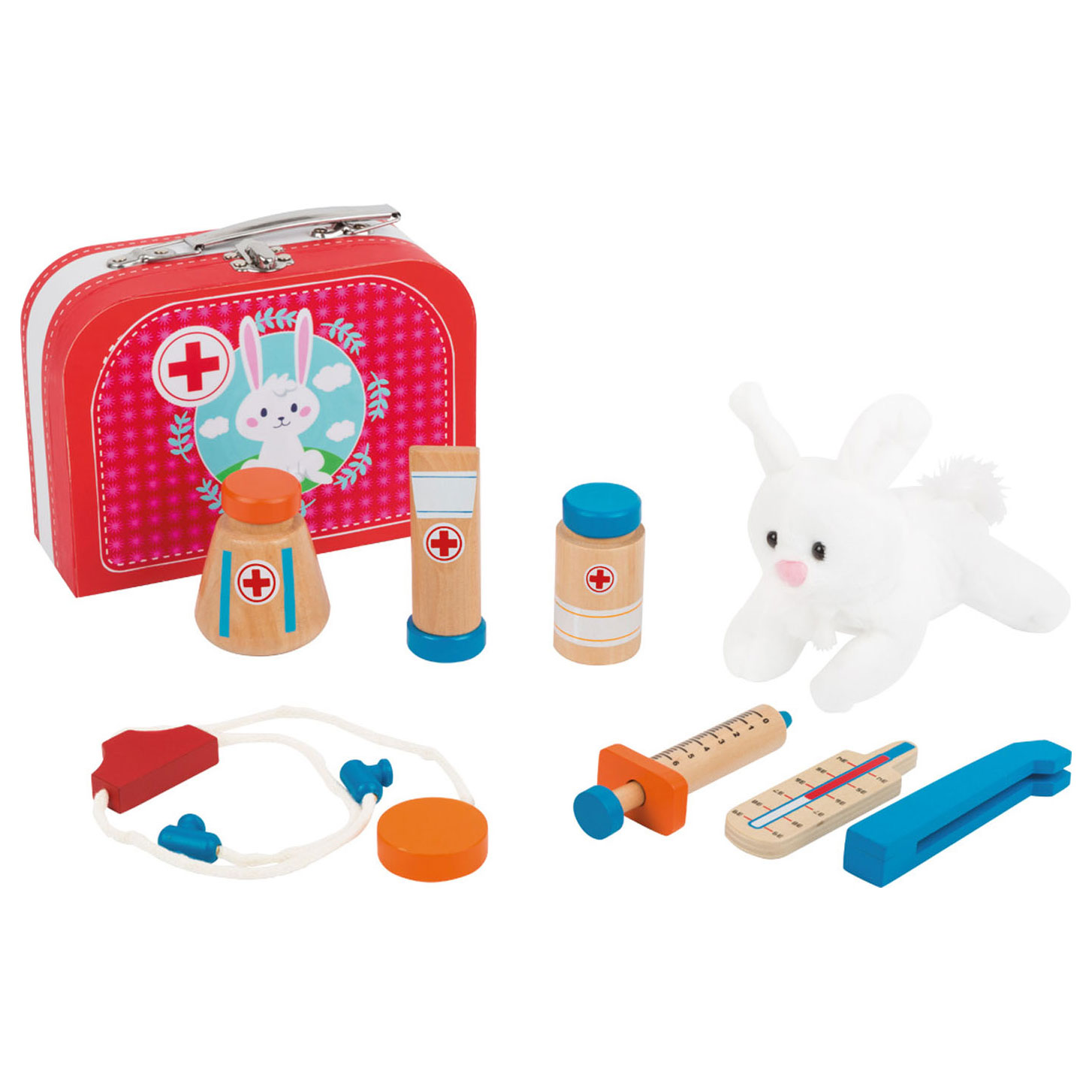 Small Foot-Houten Dierenarts Set in Koffer, 9dlg.