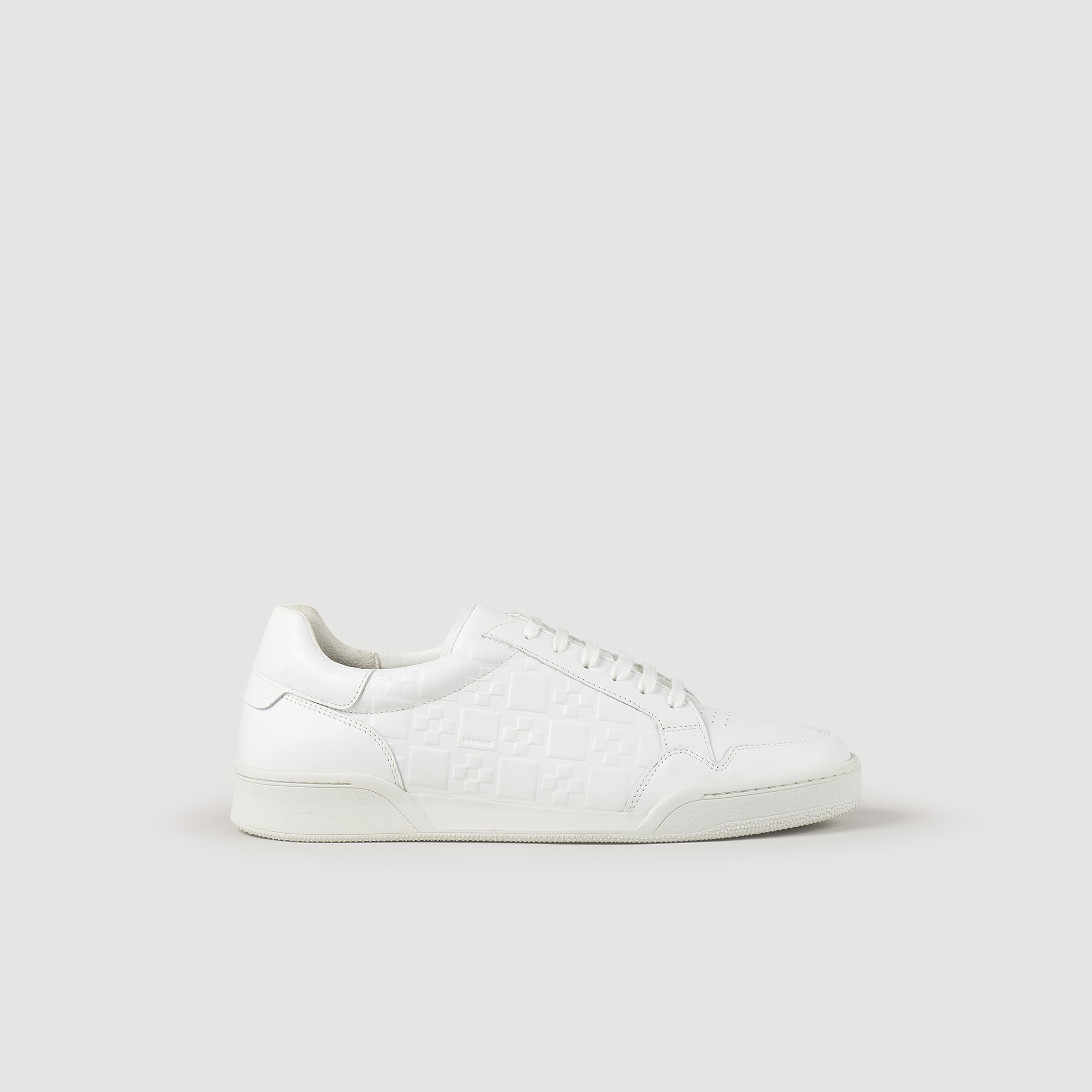Sneakers en cuir embosse square cross
