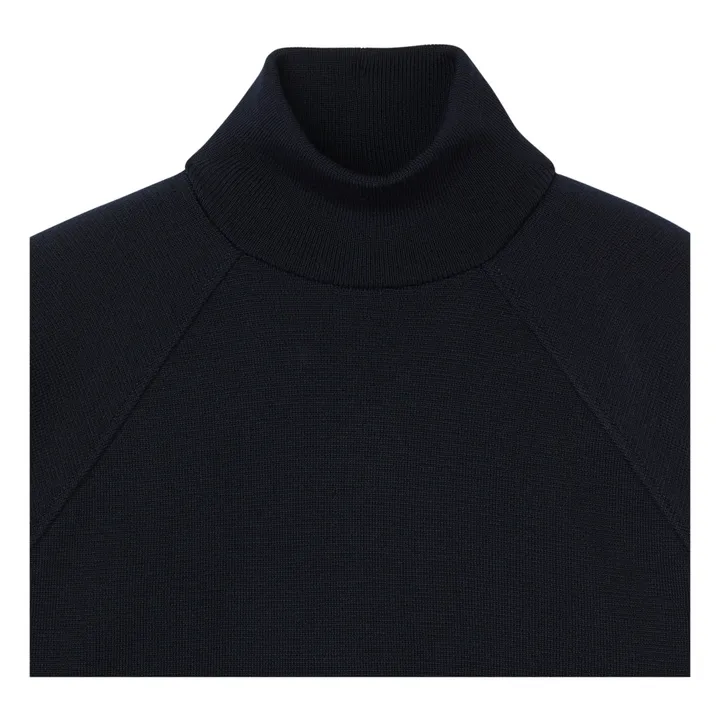 Le Minor Pull Col Cheminée Laine Mérinos | Noir