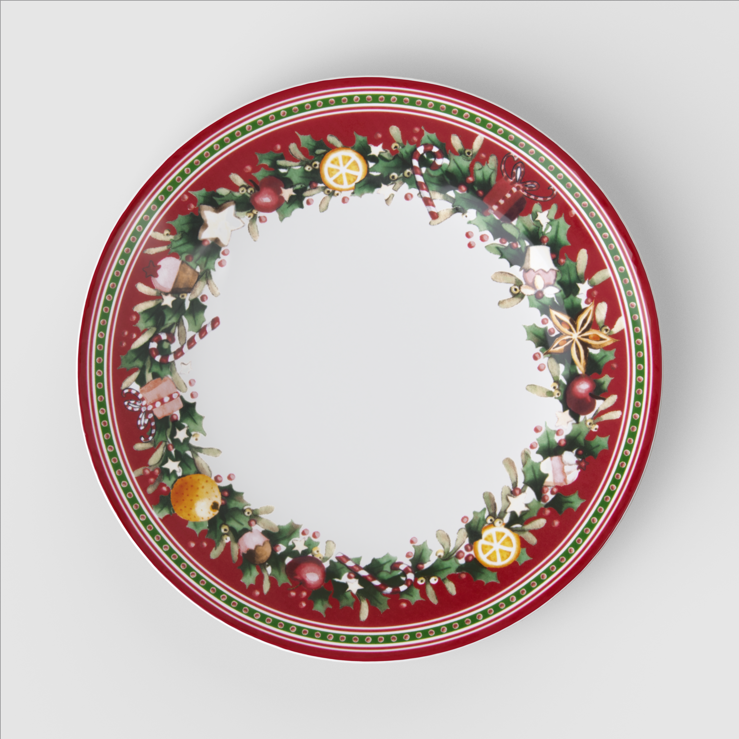 Winter Bakery Delight Dinner plate Red, 10.8'', Premium Porcelain