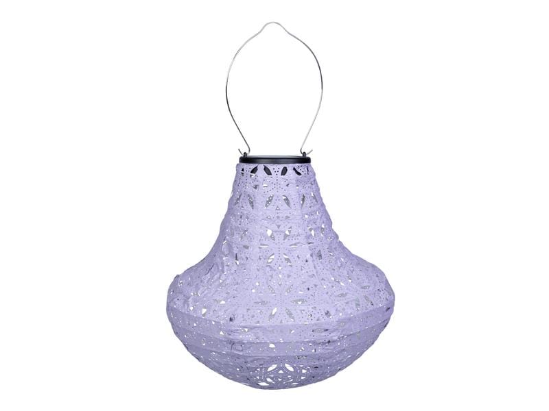 COCON Lampion LED Solar Vase, Violett Dekorative Beleuchtung für Garten, Terrasse oder Balkon