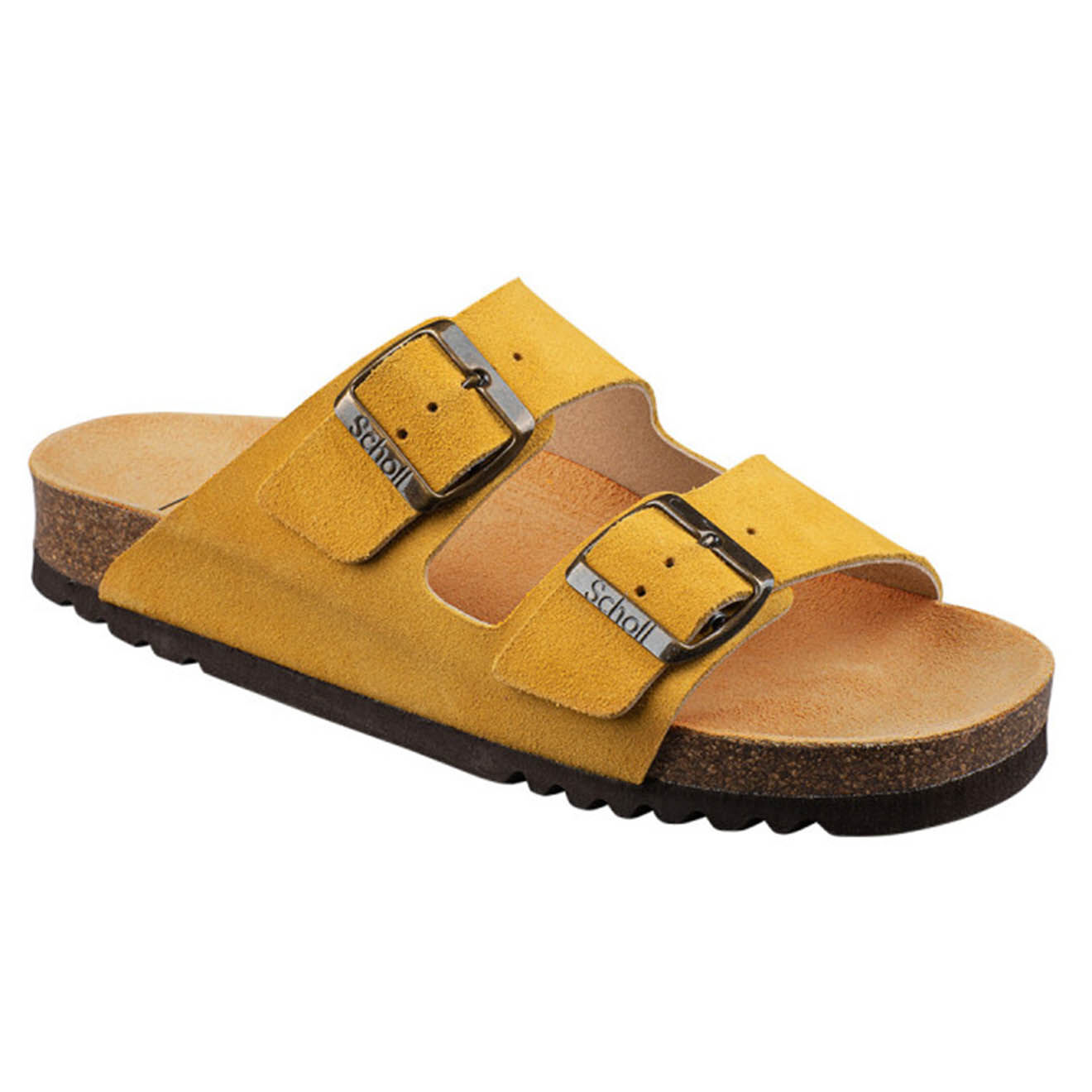 Scholl Mules en Velours de Cuir Josephine ocre