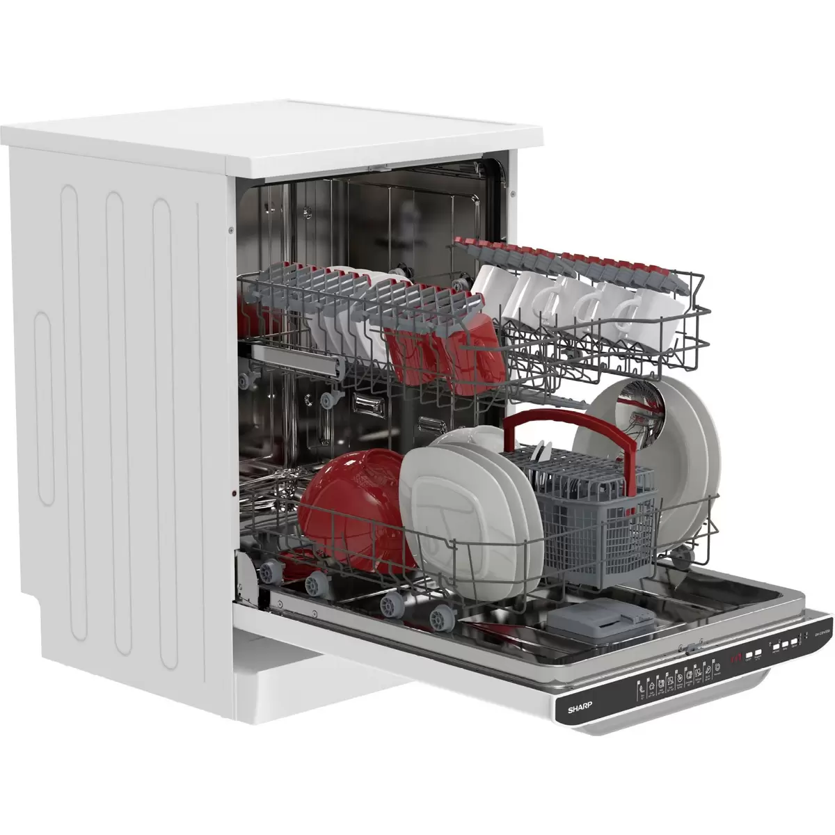 Geschirrspüler freistehend Sharp QW-I23F47DW-DE weiss