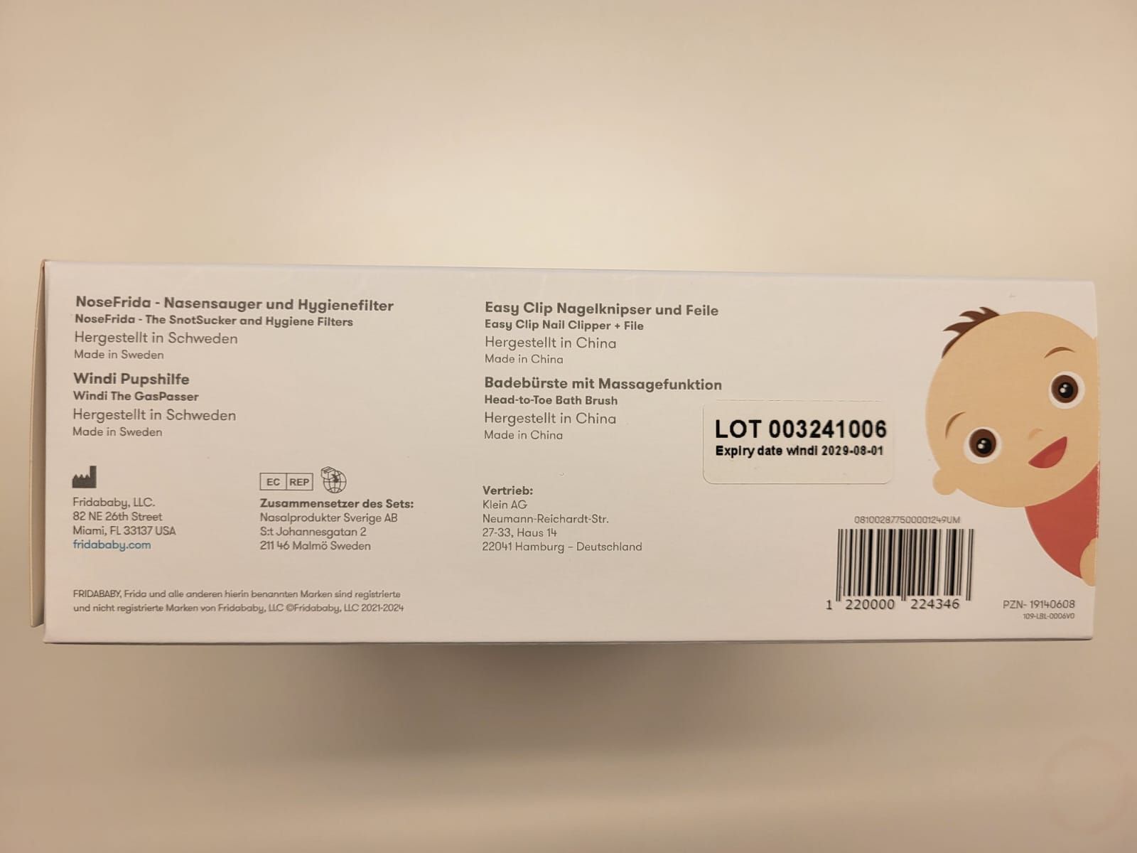 Frida Baby Basics Set Nasensauger, Windi Blähhilfe, Nagelset & Badebürste