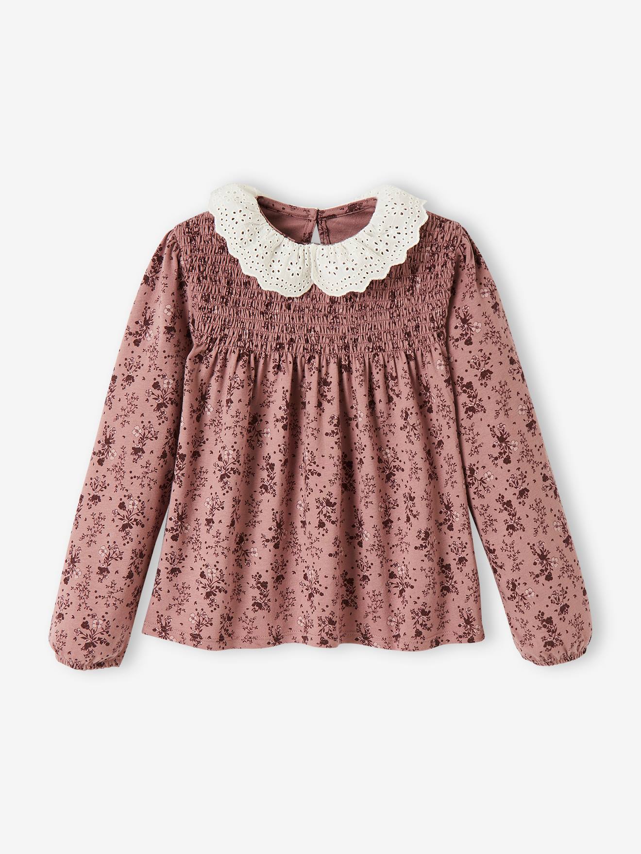 Blusa listrada azul-escura infantil com gola bordada, camiseta, blusa, azul-escuro