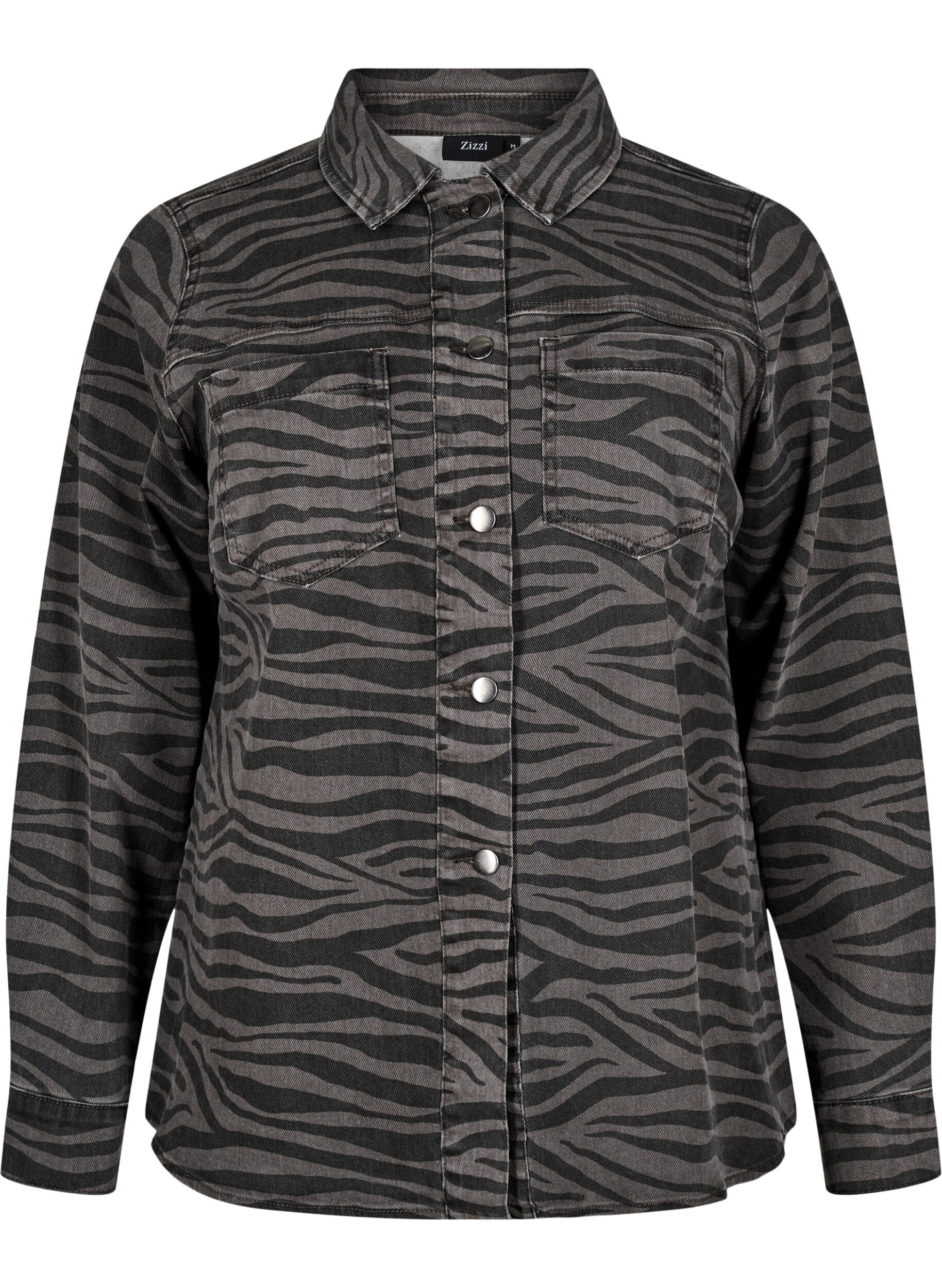 Denimskjorte i zebraprint med knapper