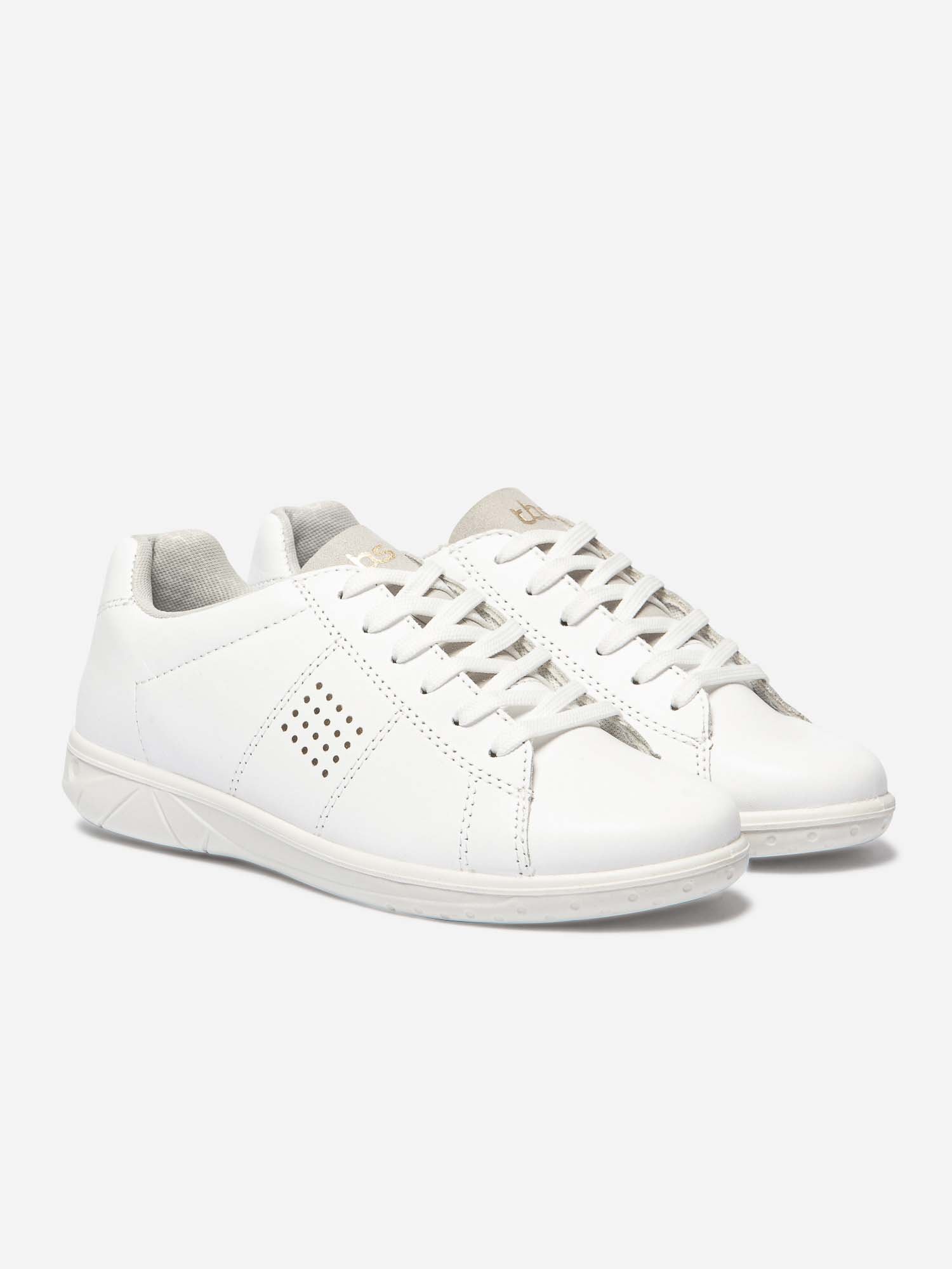 Baskets Femme Fabriquées en France Dessus Cuir Blanc