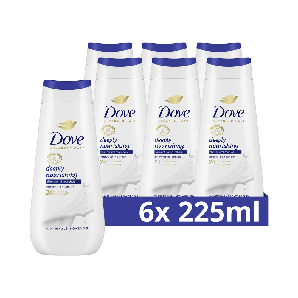 6x Dove Douchecrème Deeply Nourishing225 ml