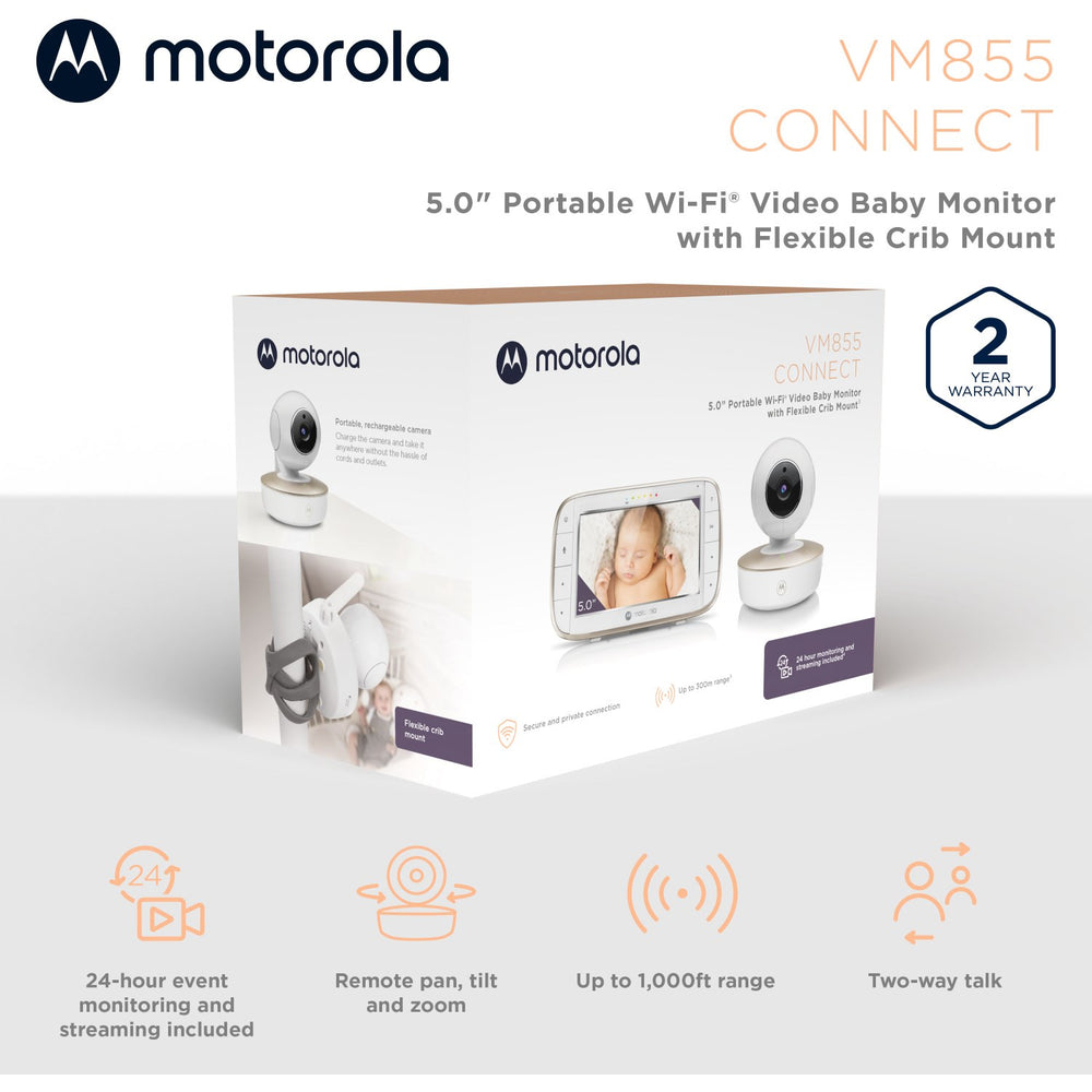 Køb Motorola Babyalarm med Kamera - Hvid - VM855 Connect