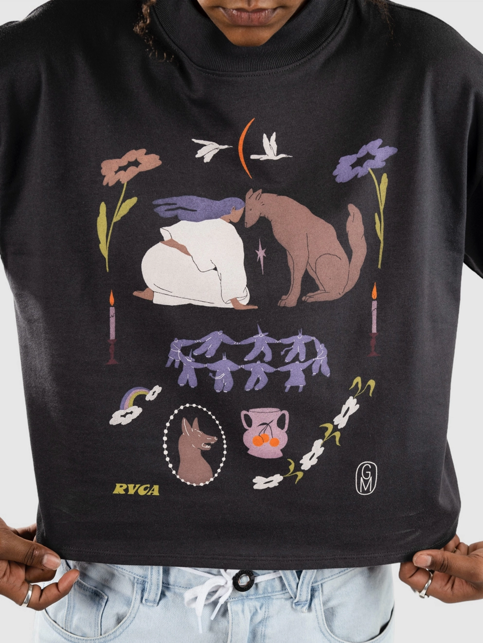 RVCA Gabrielle Monceaux Kinney T-Shirt washed black