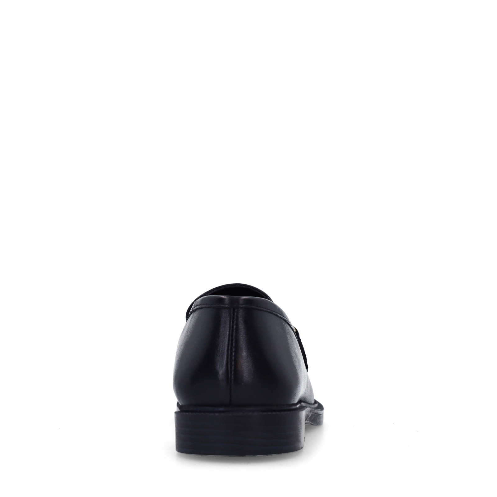 Zwarte leren loafers met goudkleurig detail