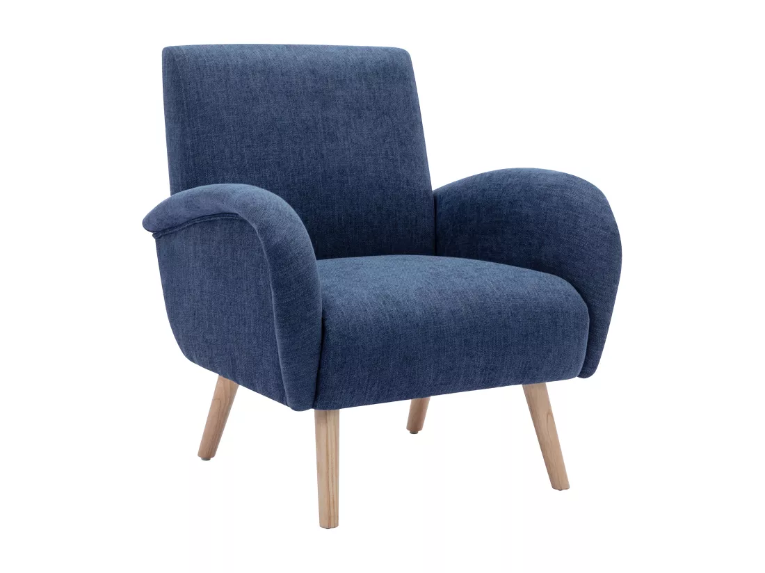 Fauteuil en tissu bleu MAZARONE