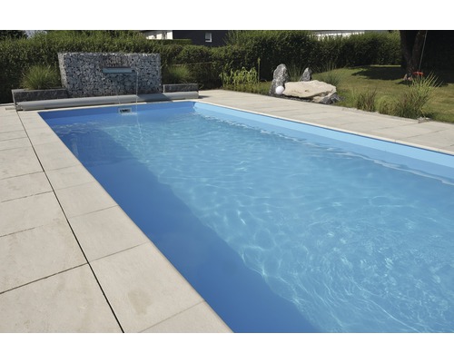 Zwembadrandsteen Aquitaine element met binnenbocht voor straal 350 cm, betonwit, 50 x 31 x 3,2 cm