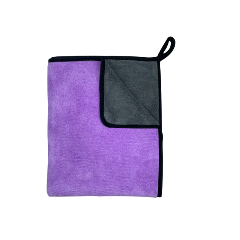 (50x100cm) Mikrofaser Hunde Handtuch Saugfähiges Haustier Trocknungstuch - Lila / Grau