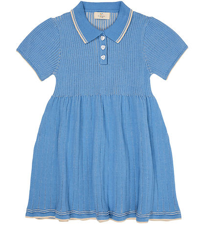 Copenhagen Colors Kleid - Strick - Sky Blue/Cream Kamm
