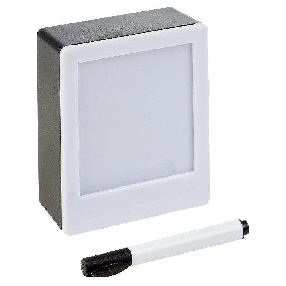 Cadre photo lumineux avec stylo effaçable à poser ou suspendre blanc