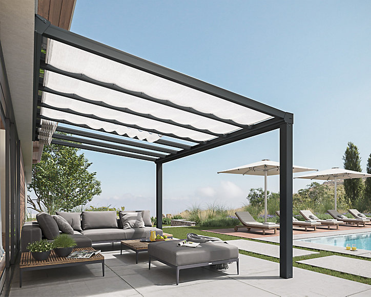 Stores de toit pour pergola Stockholm Canopia 3.4 x 7.4m