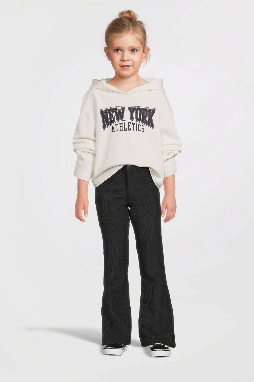 NAME IT hoodie NKFVIALA met printopdruk ecru