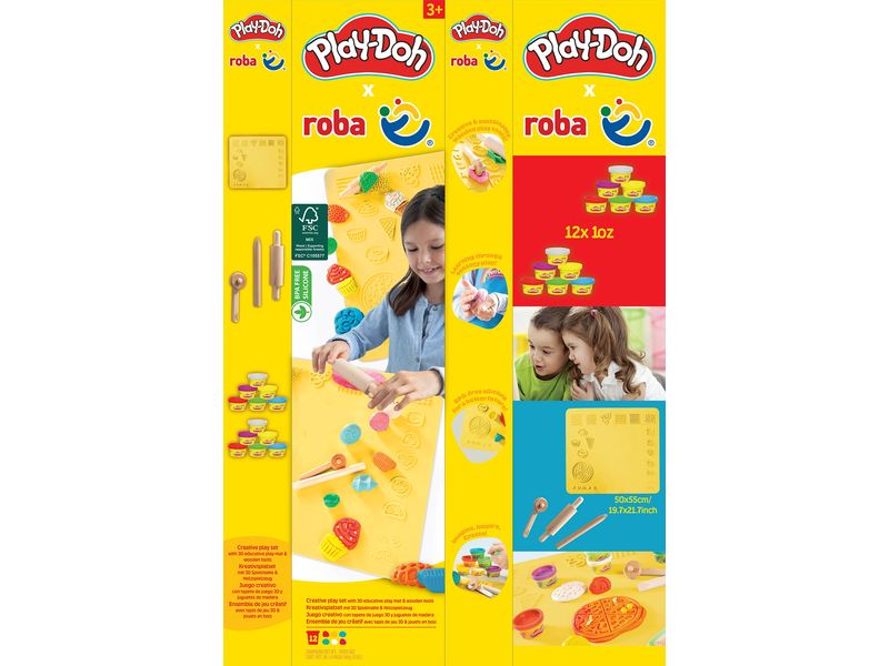 roba Spielset Play-Doh 50 cm x 55 cm Kreatives Spiel-Set mit Knetmasse